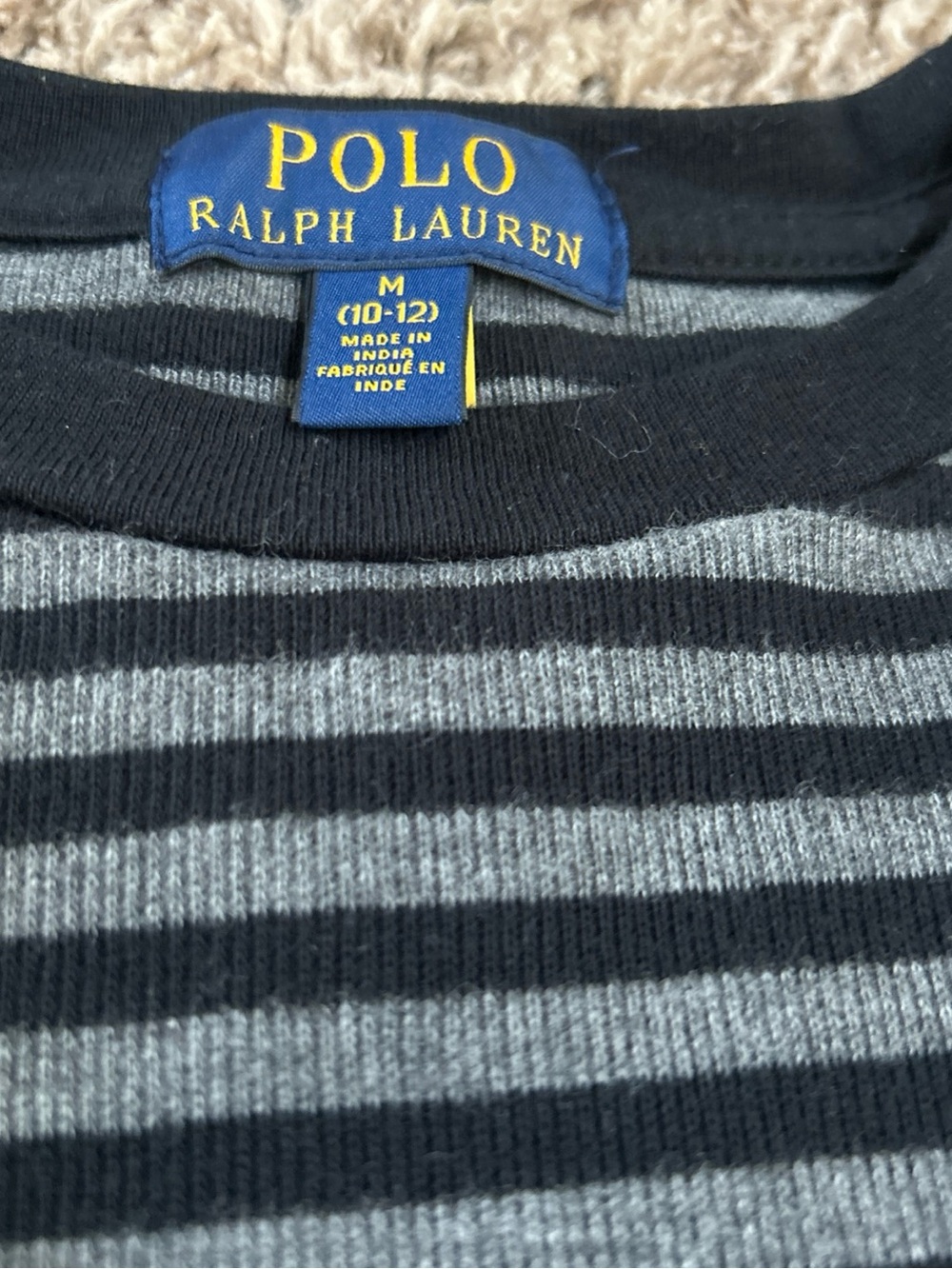 3 Boys Ralph Lauren tops Black and Gray thermal, and two quarter zip- Kids - Picture 5 of 5